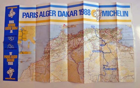 パリダカ PARIS ALGER DAKAR 1988 地図（ダカール・ラリー